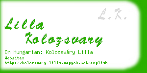 lilla kolozsvary business card