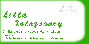 lilla kolozsvary business card